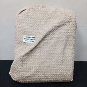 Quince Organic Luxe Waffle Duvet Cover king Sand